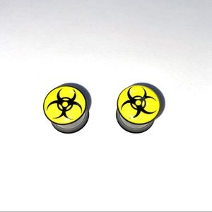 Radiation Symbol Ear Gauge Plugs, (12mm)